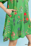Garden Toss Scallop Hem Dress