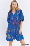 Garden Toss Scallop Hem Dress