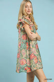 Paisley Flutter Dress- Sage Mix