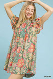 Paisley Flutter Dress- Sage Mix