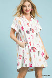 Seashell Serenade Mini Shirt Dress - Cream