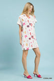 Seashell Serenade Mini Shirt Dress - Cream