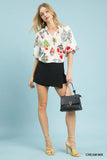 Floral Encyclopedia V-Neck Ruffle Blouse