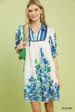 Bluebell Blooms Mini Bib Dress - Blue