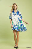 Bluebell Blooms Mini Bib Dress - Blue