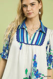 Bluebell Blooms Mini Bib Dress - Blue