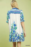 Bluebell Blooms Mini Bib Dress - Blue
