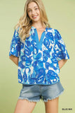 Seaside Paisley Tassel-Tie Top