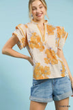 Blush Garden Flutter Sleeve Top