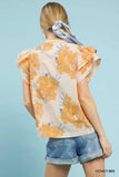 Blush Garden Flutter Sleeve Top