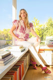 Blush Garden Flutter Sleeve Top- Pink Mix