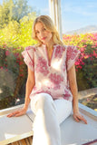 Blush Garden Flutter Sleeve Top- Pink Mix