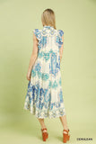 Boho Medallion Tiered Midi Dress