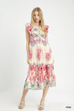 Boho Medallion Tiered Midi Dress