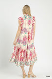 Boho Medallion Tiered Midi Dress