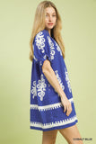 Resort Days Split Neck Puff Sleeve Mini Dress