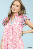 Periwinkle Paisley Ruffle Tier Midi Dress