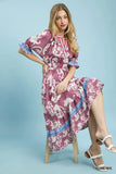 Whispering Rose Midi Dress- Rose MIx