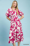 Petal Garden Smocked Waist Midi Dress