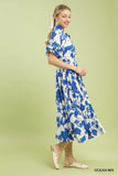Petal Garden Smocked Waist Midi Dress