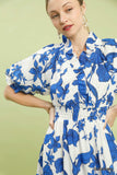Petal Garden Smocked Waist Midi Dress