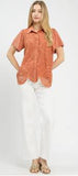 Autumn Lace Knit Top- Clay