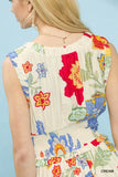 Vintage Garden Smocked Waist Midi Dress