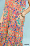 Halter Neck Medallion Tiered Midi Dress