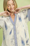 Fernwood Print Button-Front Tiered Mini Dress