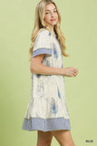 Fernwood Print Button-Front Tiered Mini Dress