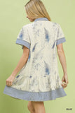 Fernwood Print Button-Front Tiered Mini Dress