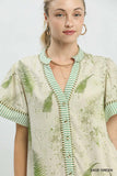 Fernwood Print Button-Front Tiered Mini Dress