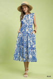 Vintage Smocked Dress- Blue