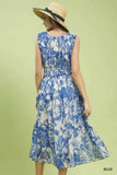 Vintage Smocked Dress- Blue