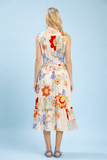 Vintage Garden Smocked Waist Midi Dress