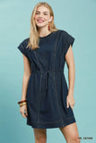 Weekend Wander Denim Dress- Dark Denim