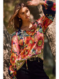 Wildflower Symphony Tie-Neck Blouse - Multi