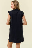 Monaco Grommet Zip Shift Dress