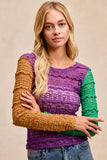 Cala Boho Lace Delight Top-Mardi Gras