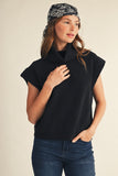 Cowl Neck Cap Sleeveless Sweater