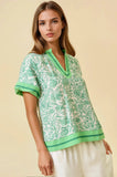 Amalfi Scrollwork Border Blouse