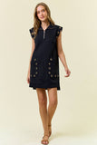 Monaco Grommet Zip Shift Dress