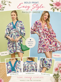 Paisley Popover Puff Sleeve Dress- Mint