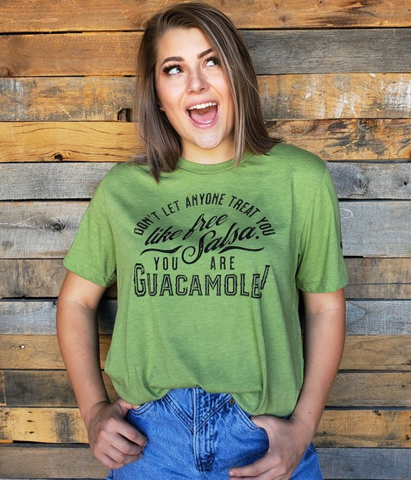 Guacamole, Not Free Salsa Graphic Tee - Light Green
