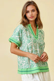 Amalfi Scrollwork Border Blouse