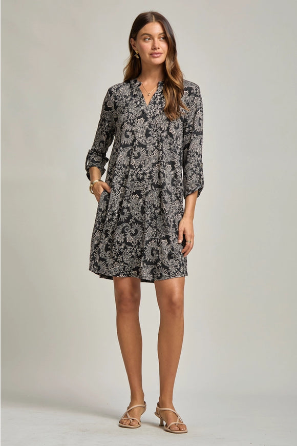 Scarlett Signature A-Line Dress with Mandarin Collar