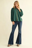 Stitch of Charm Contrast Trim Button Front Blouse