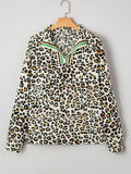 Long Sleeve V-Neck Top with Contrast Collar