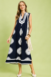 Sunburst Breeze Maxi Dress- Navy