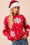 Snowflake Cheer Holiday Pullover Sweater